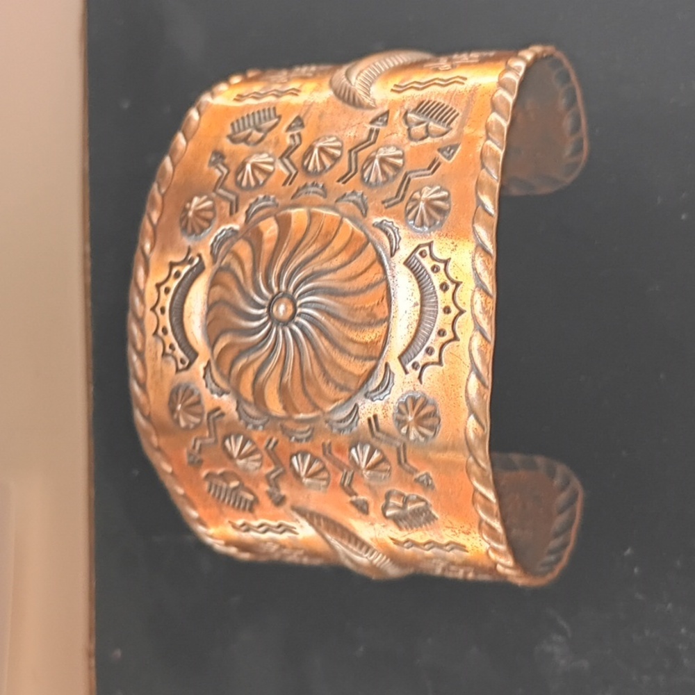 Engraved Copper Cuff Bracelet - image 2